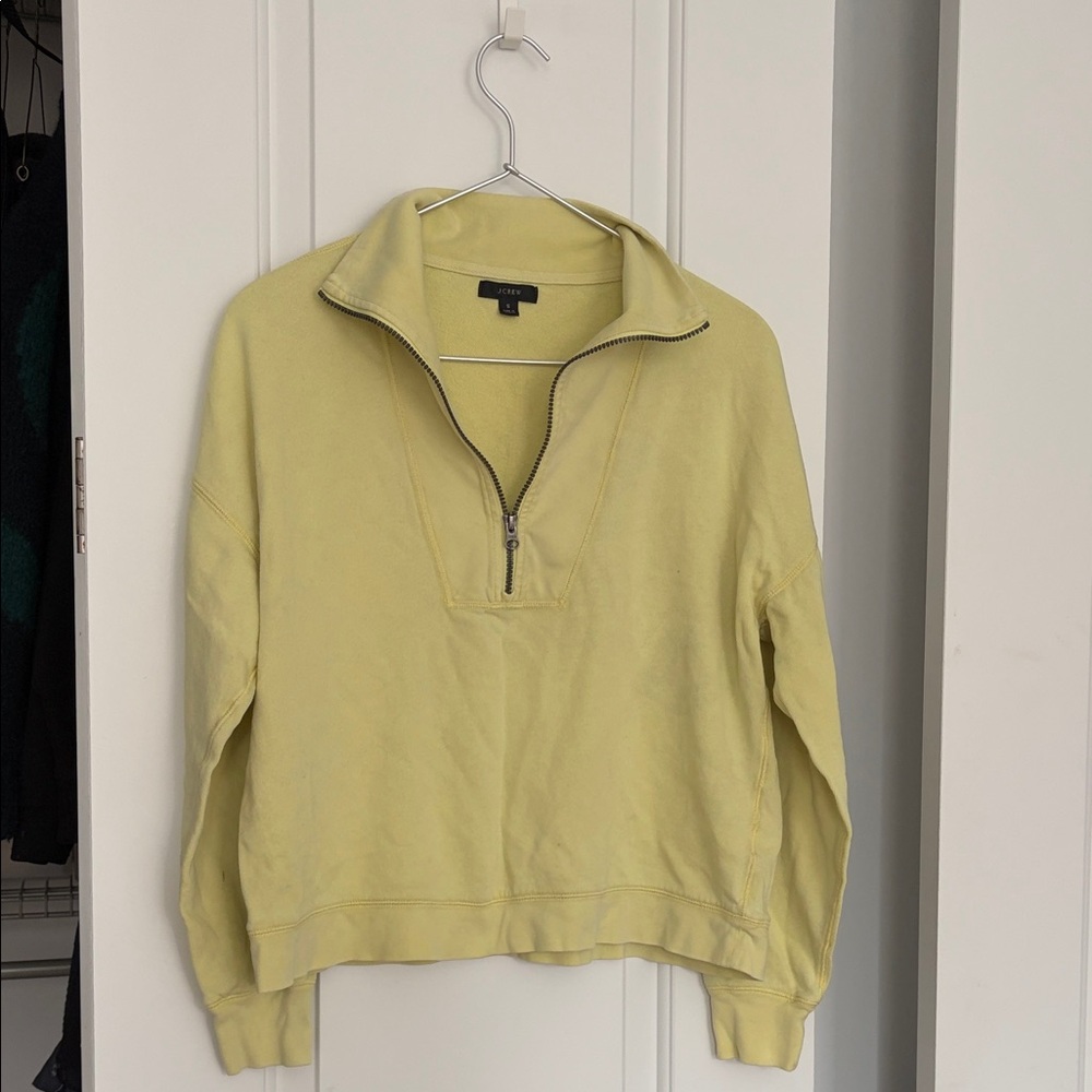 J. Crew Light Yellow Quarter-Zip Women's Sweater